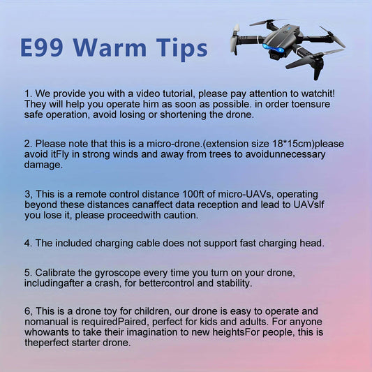 E99 Drone Quadcopter Dual Camera HD