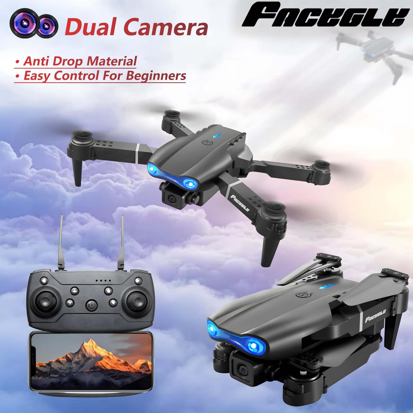 E99 Drone Quadcopter Dual Camera HD
